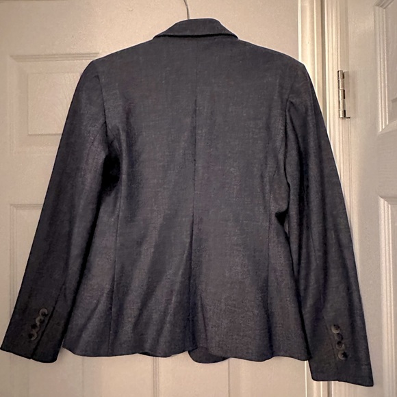 NWT- Express Editors Blazer Single-Button, Chambray, Size 8 - Picture 2 of 4